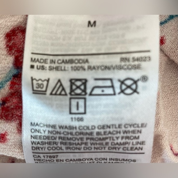 OLD NAVY floral long sleeve button cuffs square neckline size M - Picture 7 of 10